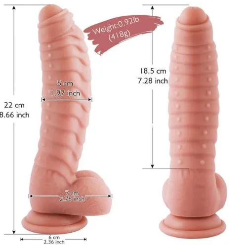Ribbed Studded Texture Realistic Dildo