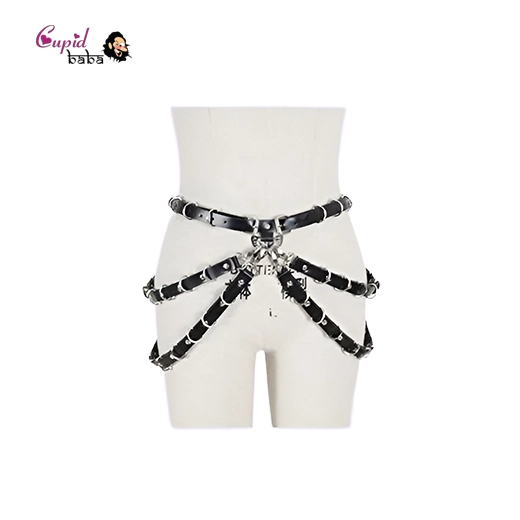 Romantic Body Harness Garter Belt With Metal Chain Waist Leg Cage