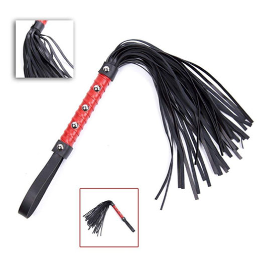 Romantic Leather Flogger Whip with Wrist Loop