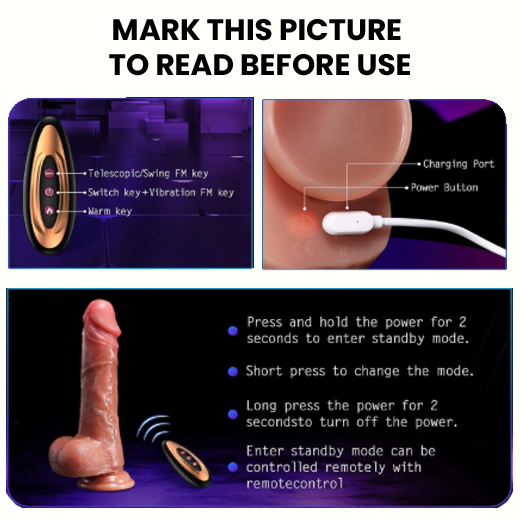 Romeo Thrusting Vibrating Magnetic Charger Dildo
