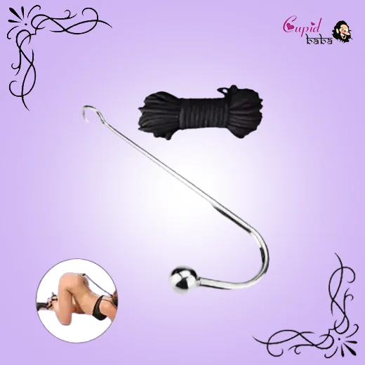 Rope and Hook Set Cotton Rope and Stainless Anal Hook