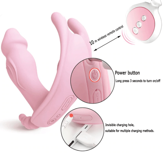 Wearable Butterfly Dildo Vibrator Adult Sex Toys G Spot Clitoris Stimulator