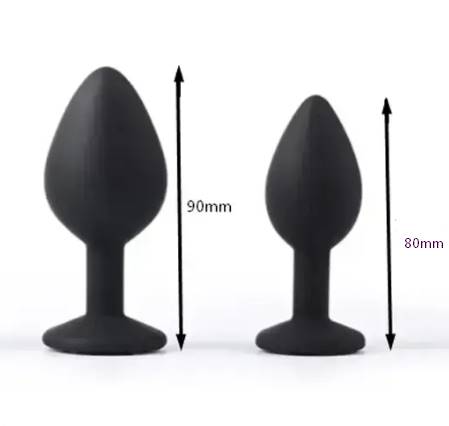 2 Pcs Silicone Jeweled Anal Butt Plugs