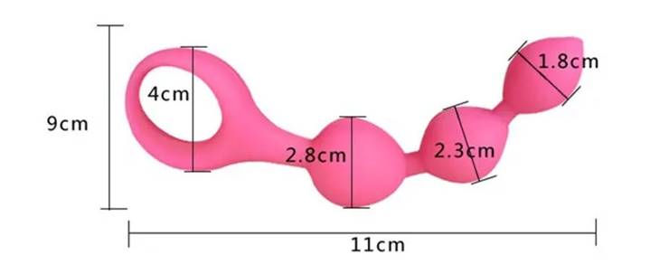 3 Level Anal Beads Silicone Anal Bead Pearl Butt Plug Sex Toy