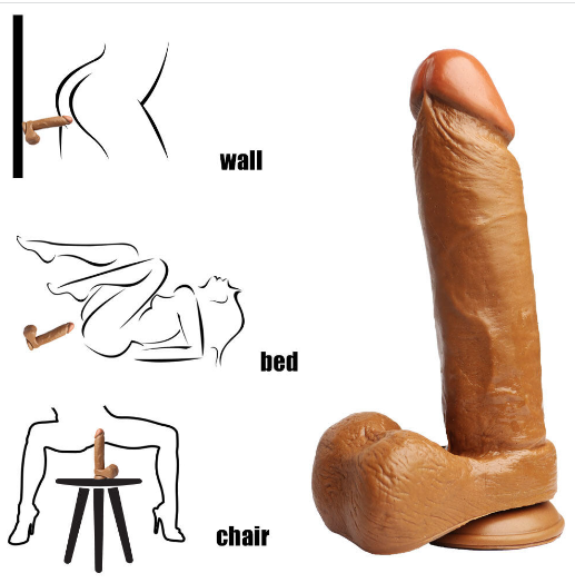 8.5 Inch Rotation Vibrating Women Brown Dildos