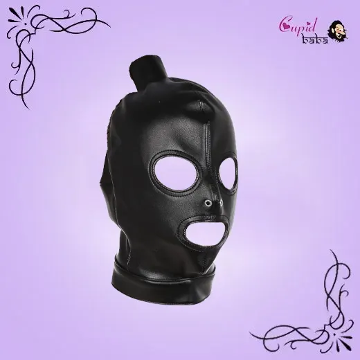 Sex Fetish Slave Hood Leather Mask.