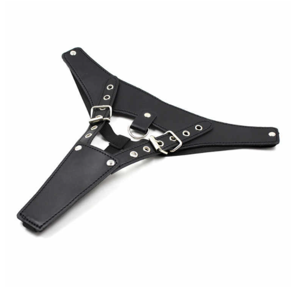 Sexy Leather Whip Female Briefs Chastity Belt