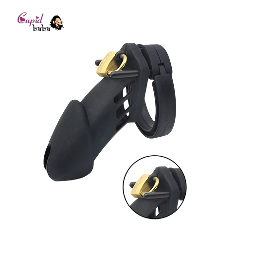 Silicone Rubber Black Men Chastity Cage