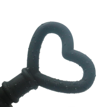 Silicone Black Heart Shaped Anal Bead Butt Plug
