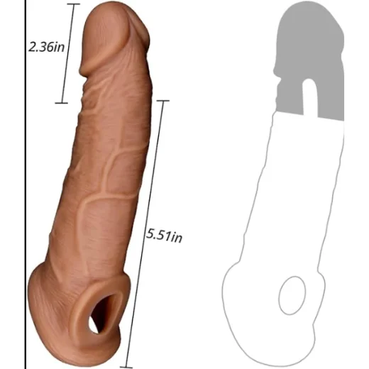 Silicone Double Hole Jumbo Penis Sleeve Extender