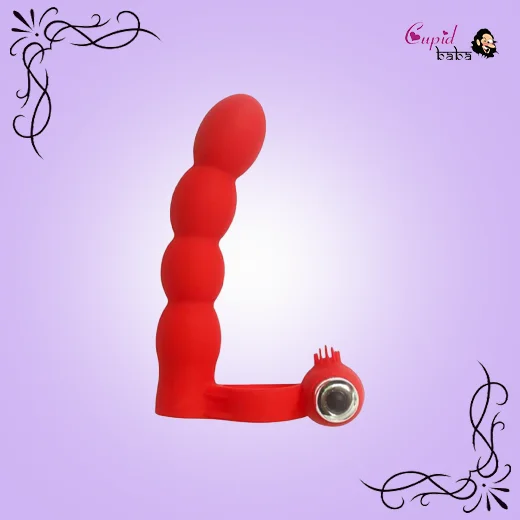 Silicone Double Penetrator Anal Sex Beads Butt Plug Cockring