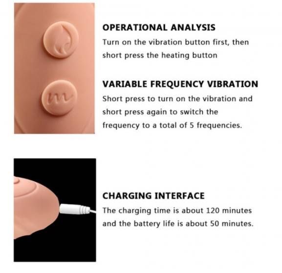 Full Silicone Rechargeable With 5 Vibration Heating Women Finger Shape Vibrator