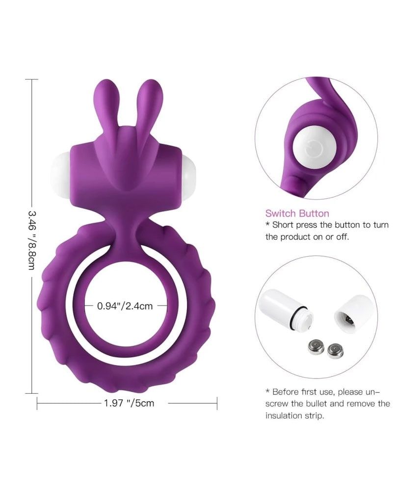 Soft Rabbit Vibrating Cock Ring For Men