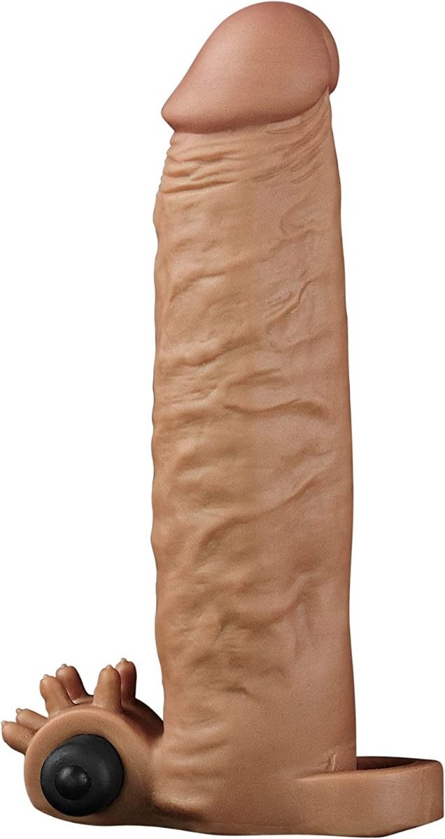 Soft Realistic Penis Extender Enlarger Dick Vibrator Sleeve