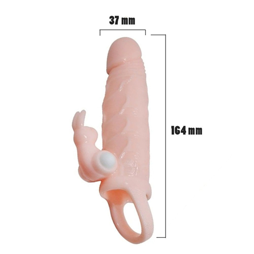 Soft Silicone Penis Extender Sleeve Delay Ejaculation double vibration