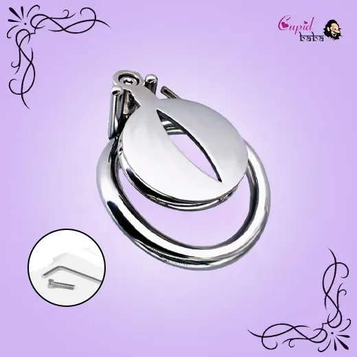 Stainless Steel Flat Chastity Cage Curve Ring Screw Locker