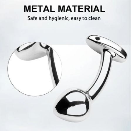 Stainless Steel Anal Plug Curved Sex Toys Women Men G-spot Dildo Butt Plug