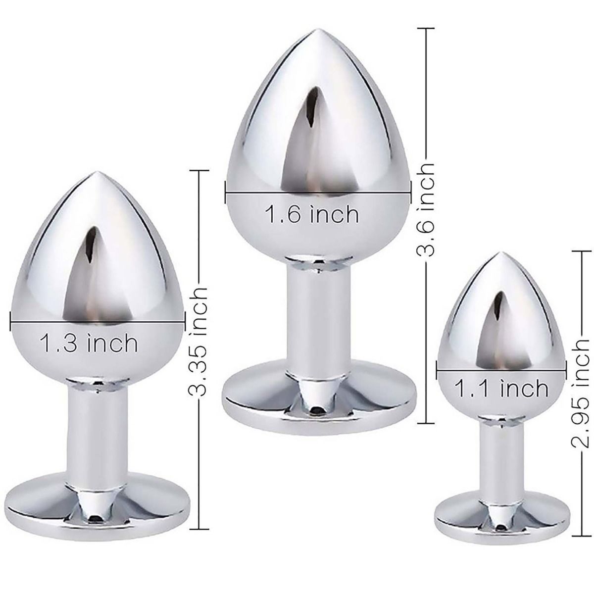 Stainless Steel Anal Plugs Trainer Kit - Luxury Diamond Jewelry