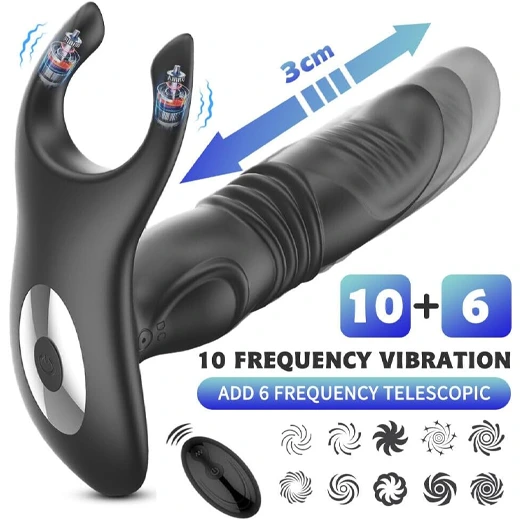 Thrusting Anal Vibrator Remote Control Prostate Massager