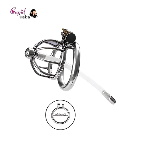 Tomi Stainless Steel Male Chastity Cock Cage With Urethral Tube For Men