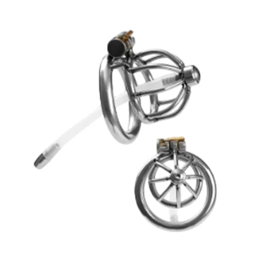 Tomi Stainless Steel Male Chastity Cock Cage With Urethral Tube For Men
