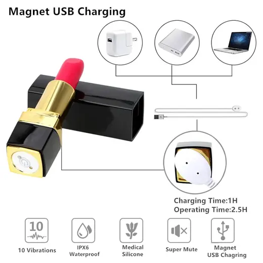 Usb Magnet Charge Lipstick Vibrator