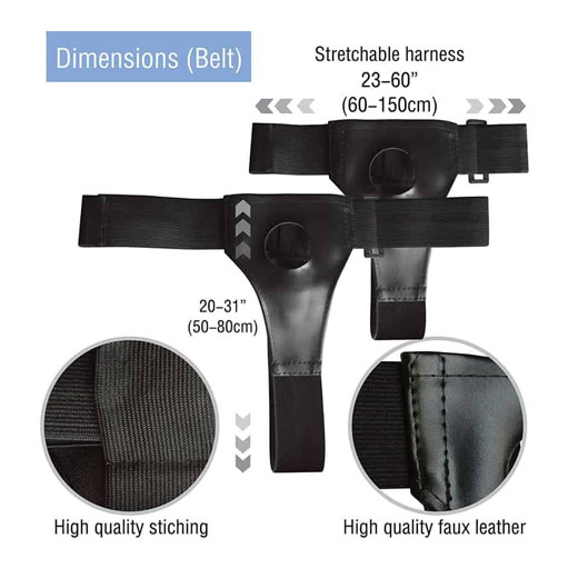 Vibrating Adjustable Hollow Strap-On Harness Flesh Dildo