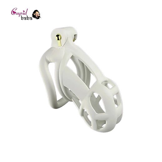 White Male Chastity Device with Adjustable 4 Rings