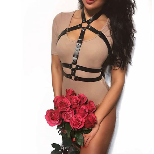 Stud Punk Goth Leather Harness Body Bondage Belt Cage