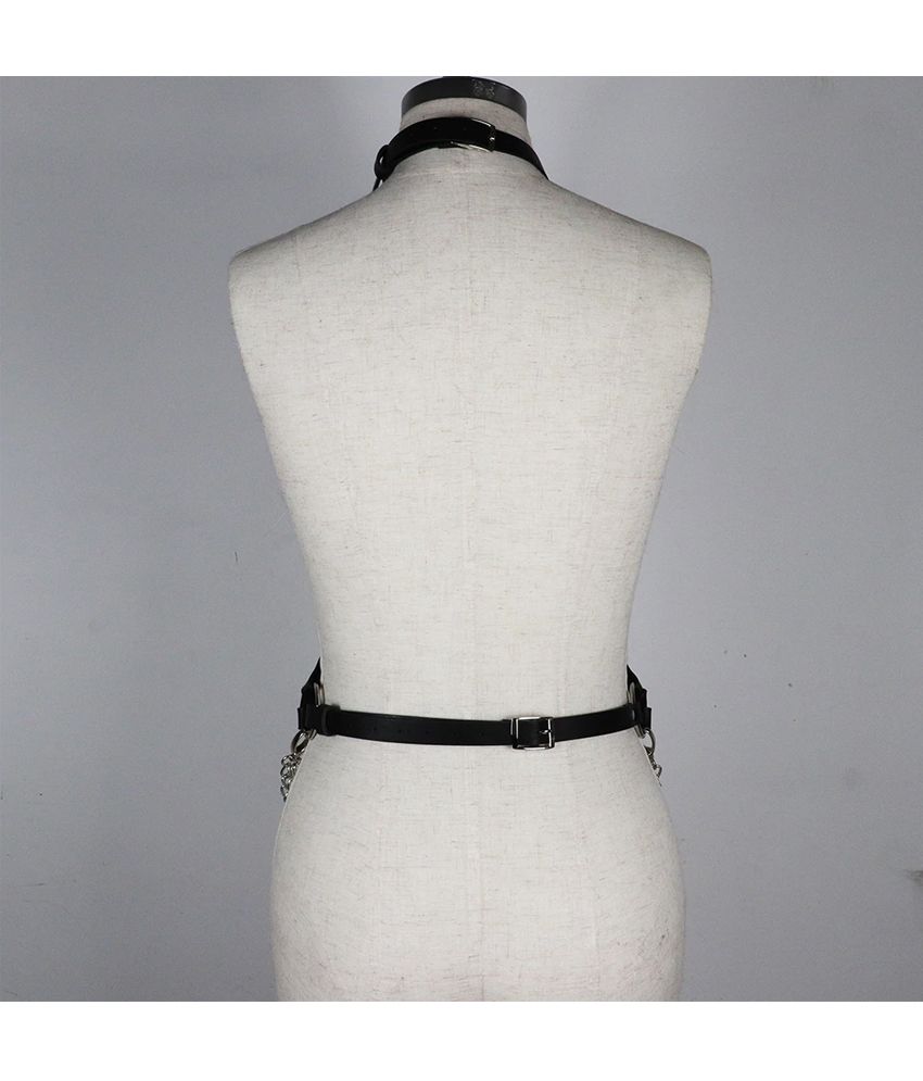 Women Sexy Leather Body Harness Bondage Chain Waist Belt Strap Corset Bustier