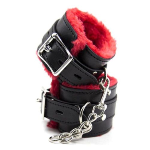 Red & Black Wrist Bondage Cuffs