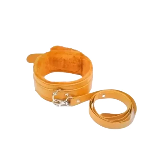 Yellow Luxury Dog Slave, Handcuff With Leg Spreader Ankle Cuffs Kit