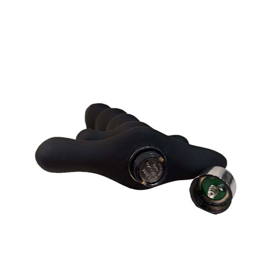 Black Vibrating Silicone Anal Plug