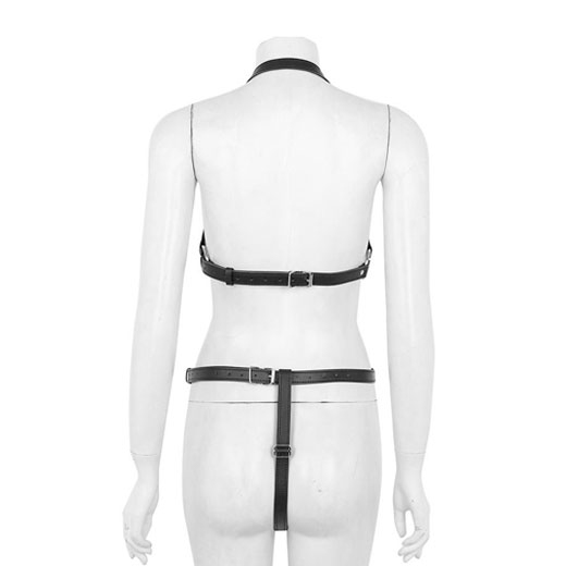 Bondage Women Sexy Black Bodysuit Belt Chastity