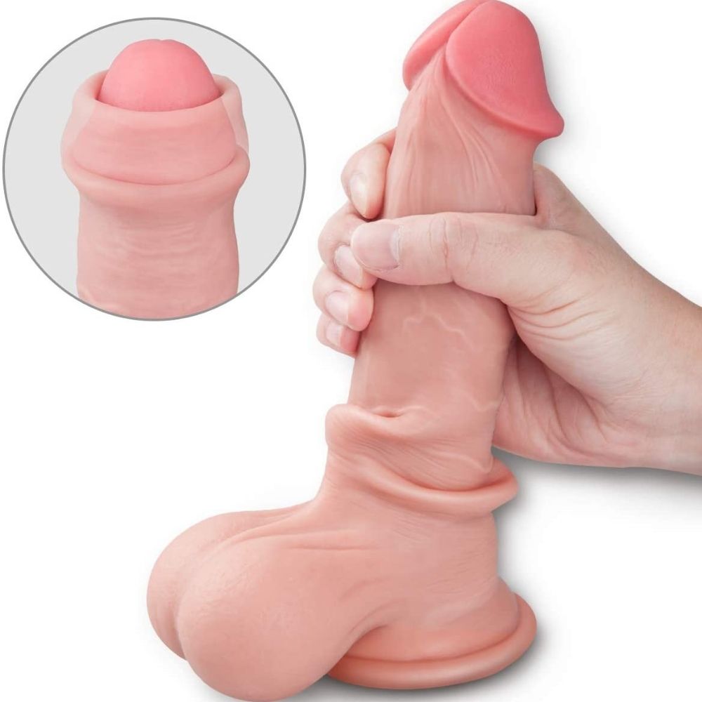 9 Inches Realistic Foreskin Dildo