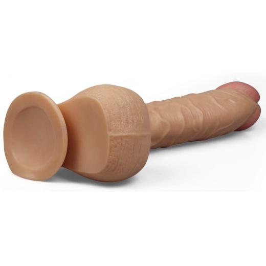 King Size 12 inch Huge Cock Dildo with Hands-Free Suction Cup Base Flesh