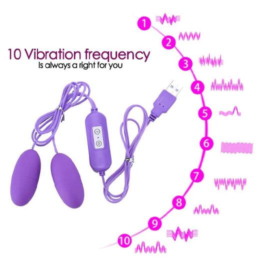 10 Frequency USB Double Egg Vibrator