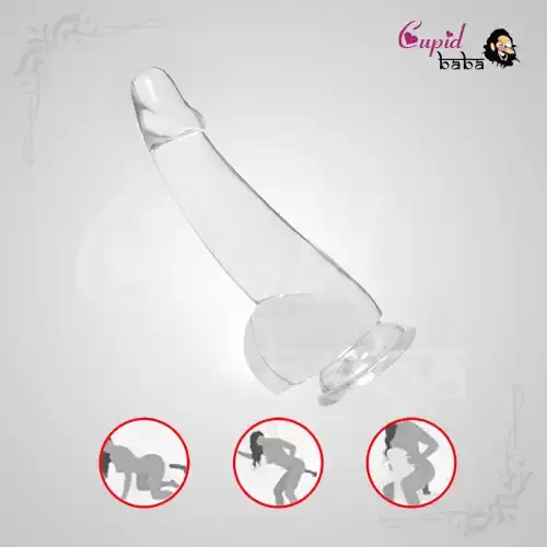 8.5 Inch Transparent Thick Anal Dildo with Strong Suction Cup