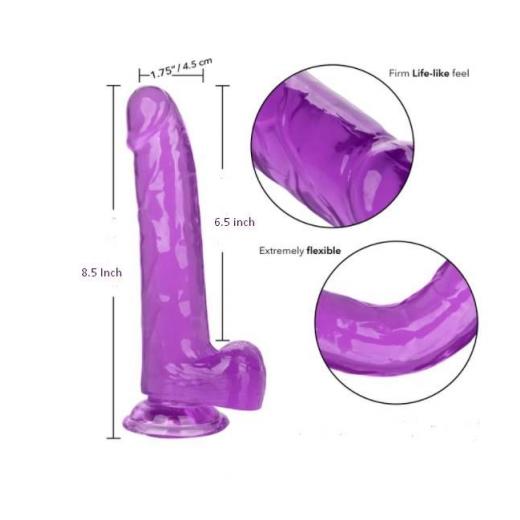 8.5 inch Realistic Flexible Dildo with Suction Cup Purple