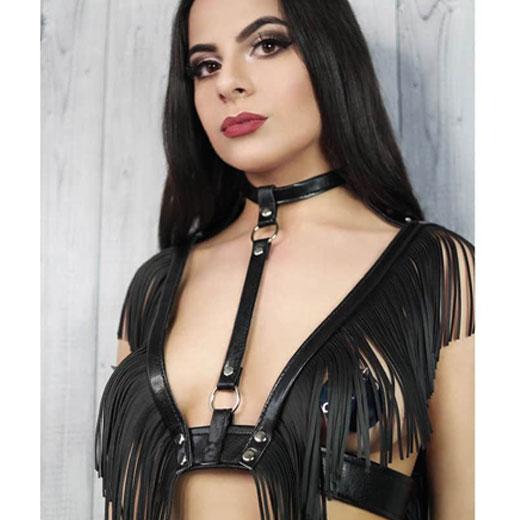 Harness Leather Bra and Chest Strap Belt