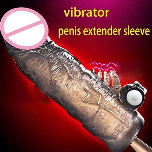 Black Penis Extender Sleeve Delay Ejaculation with vibration
