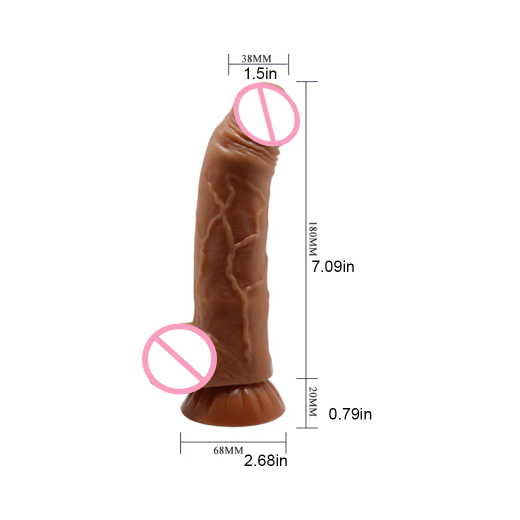 Foreskin Dildo With Stretchable Skin Dual Layered Realistic Moving Skin Cock with Suction Cup