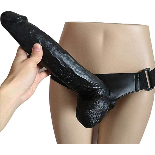 HUGE REALISTIC 11 INCH DILDO STRONG SUCTION CUP WITH BELT