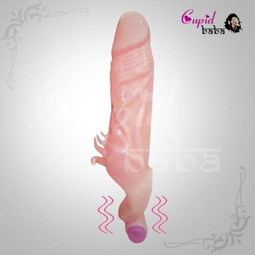 Male Penis Extender Vibrator Soft Reusable Condom Sleeve
