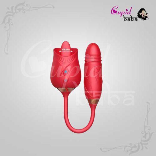 Multispeed Rose Clit Licking vibrator With Dildo