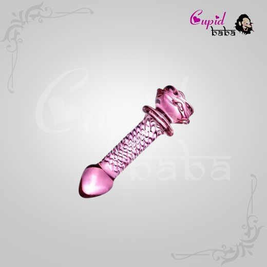 Pink Rose Crystal Glass Anal Plug
