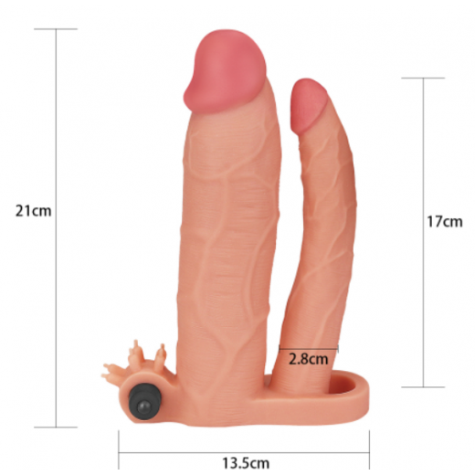 Pleasure X-Tender Vibrating Double Penis Sleeve