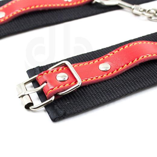 Red/Black Nylon Bondage Wrist Cuffs
