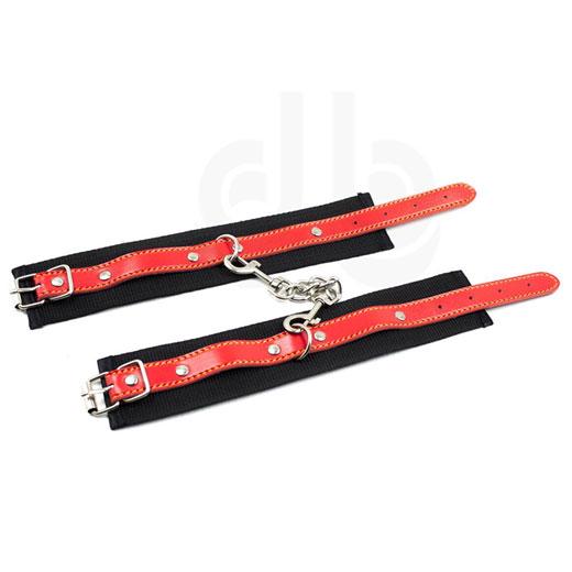 Red/Black Nylon Bondage Wrist Cuffs