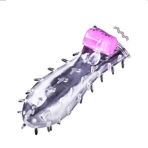 Shark Crystal Condom Sleeve with Vibration Mode
